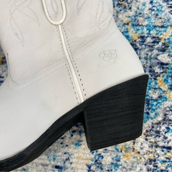 Ariat White Leather Darlin Western Cowgirl Boots Size 6B READ - Picture 4 of 15